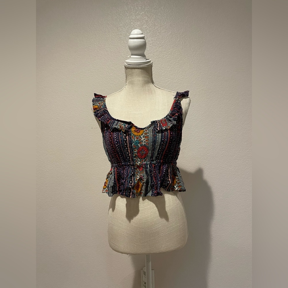 Patterned shirt tank top